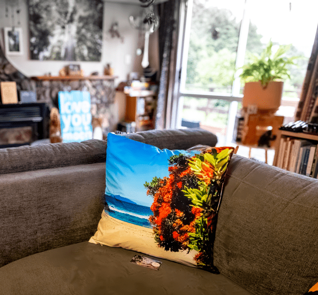 Langs Beach and Pink Parua Bay Cushion Cover - PCK Photography